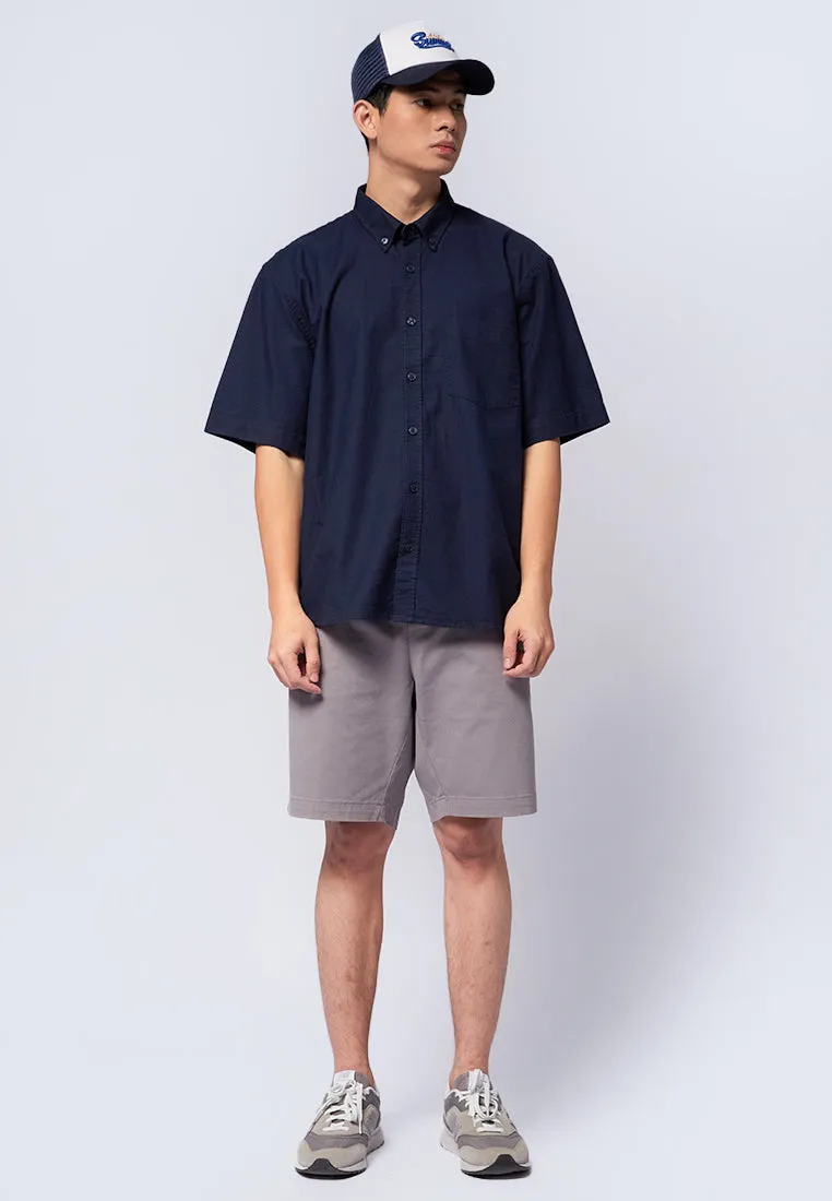 Relaxed Fit Short Sleeve Oxford Shirt