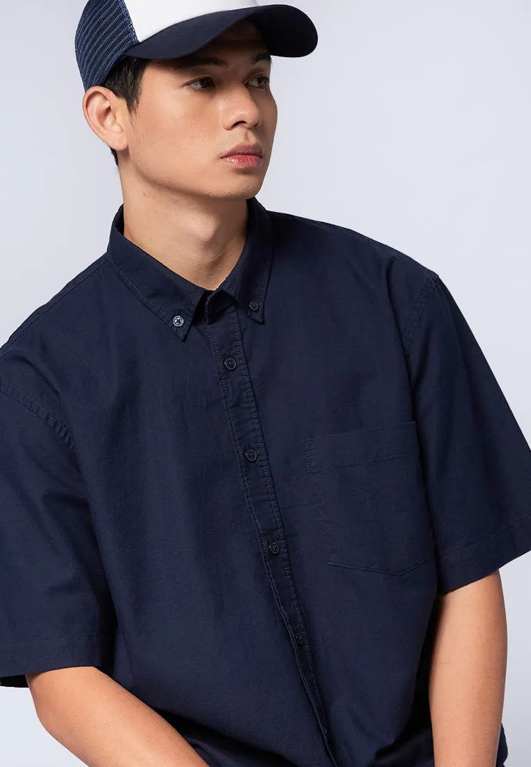 Relaxed Fit Short Sleeve Oxford Shirt