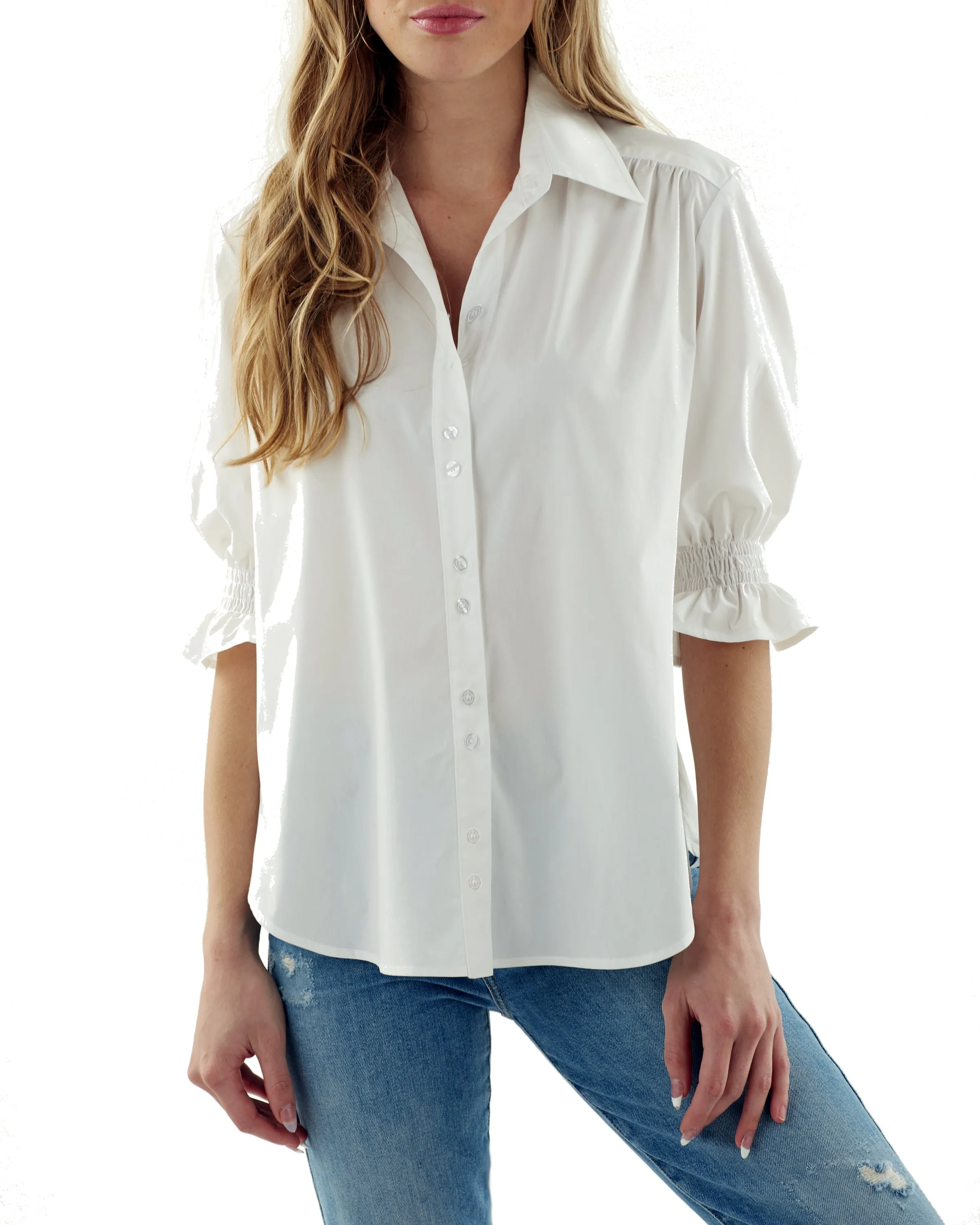 Sirena White Poplin Shirt