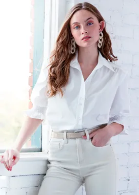 Sirena White Poplin Shirt