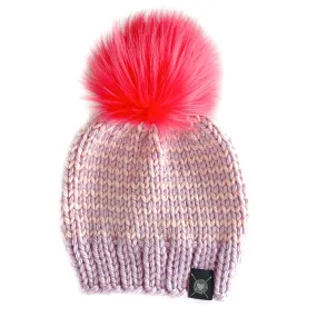 Skinny Stripe Faux Fur Beanie in Pixie(wool free)