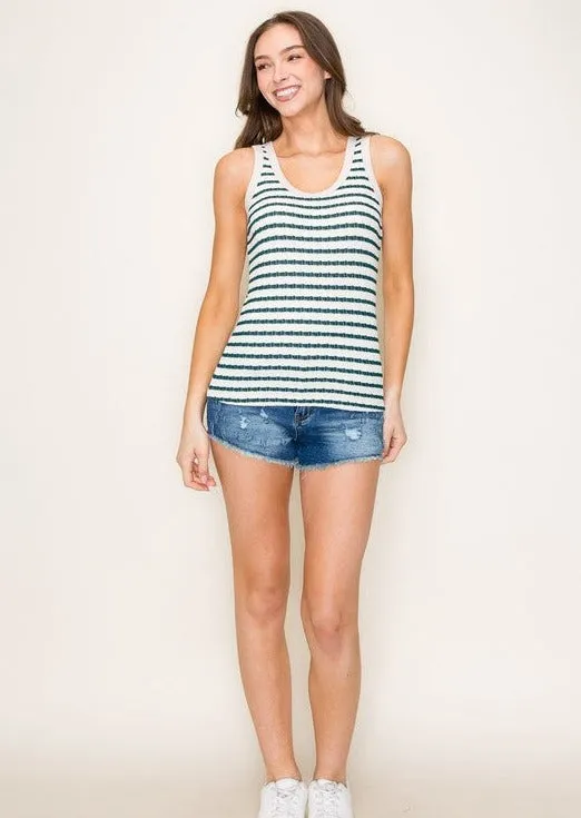 Textured Striped Tanks - 2 Colors!