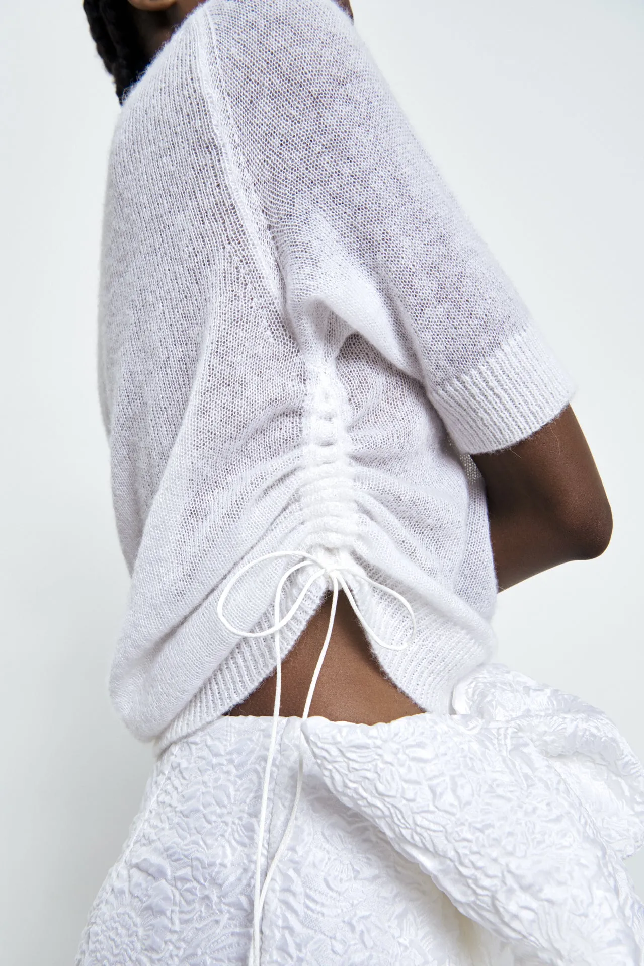 VIVIAN | SKIRT BORAGE CLOQUÉ WHITE