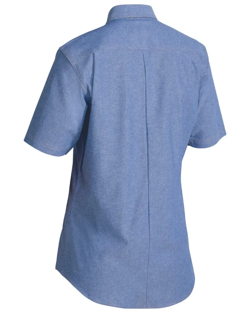 *Womens Chambray Short Sleeve Shirt* - Blue