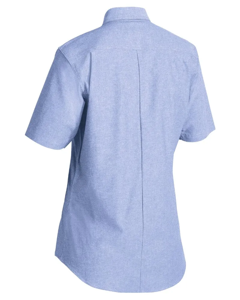 *Womens Chambray Short Sleeve Slim Fit Shirt* - Blue