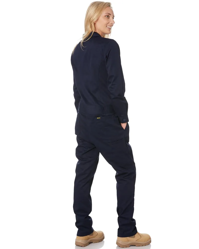 Womens Cotton Drill Coverall  - Navy