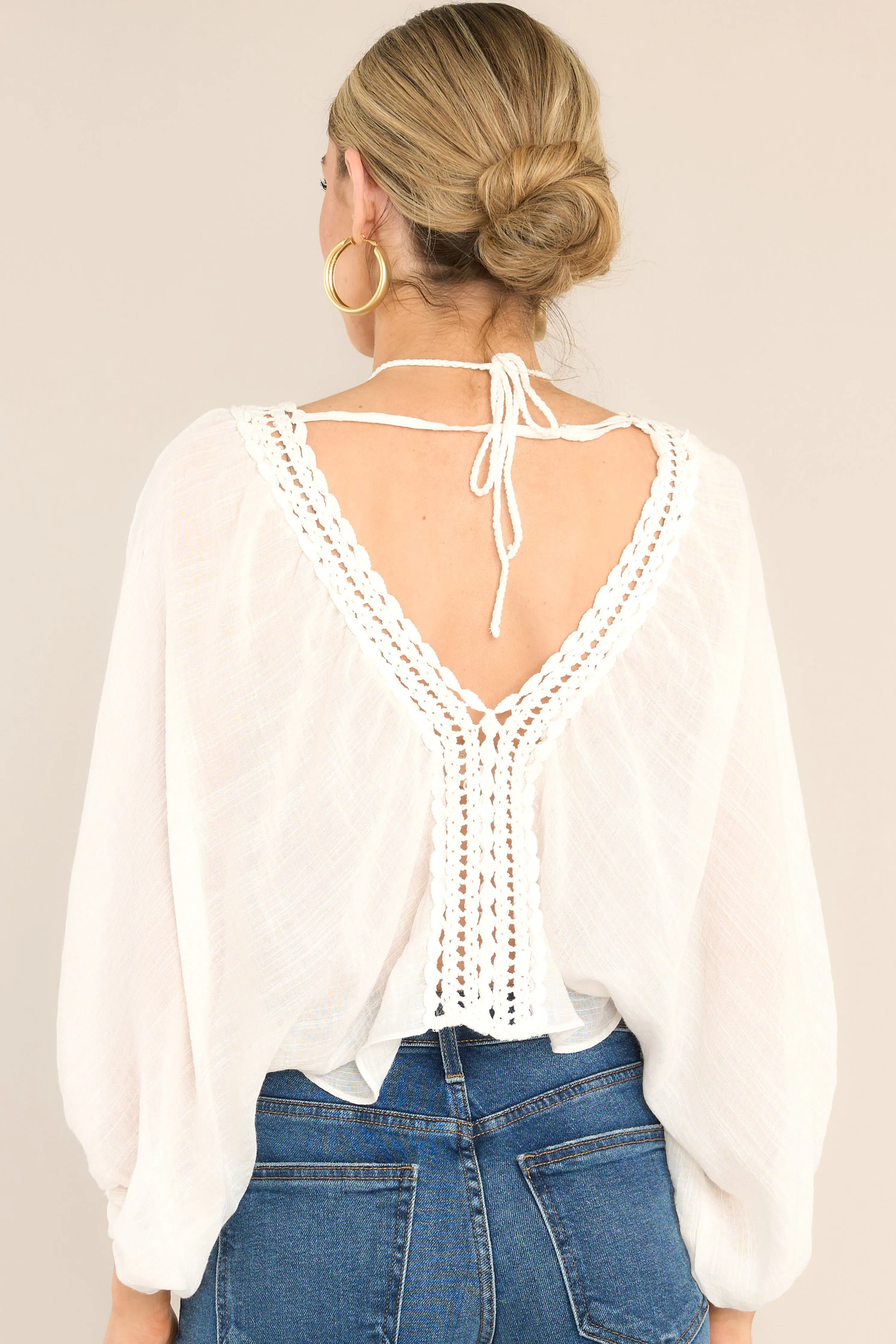 World Is Your Oyster White Crochet Top