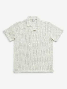 Y&F Kids Off-White Resort-Fit Crochet Shirt