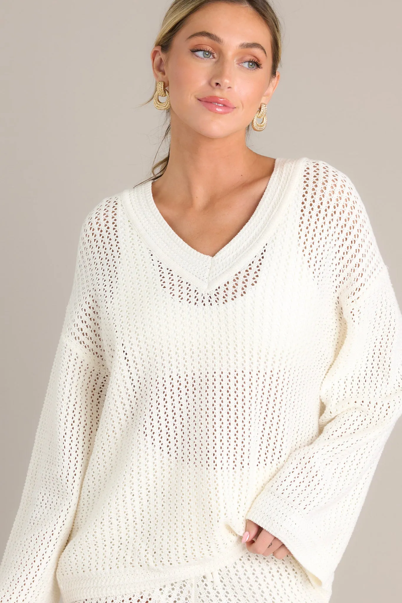 Z Supply Kiami Crochet White Sweater