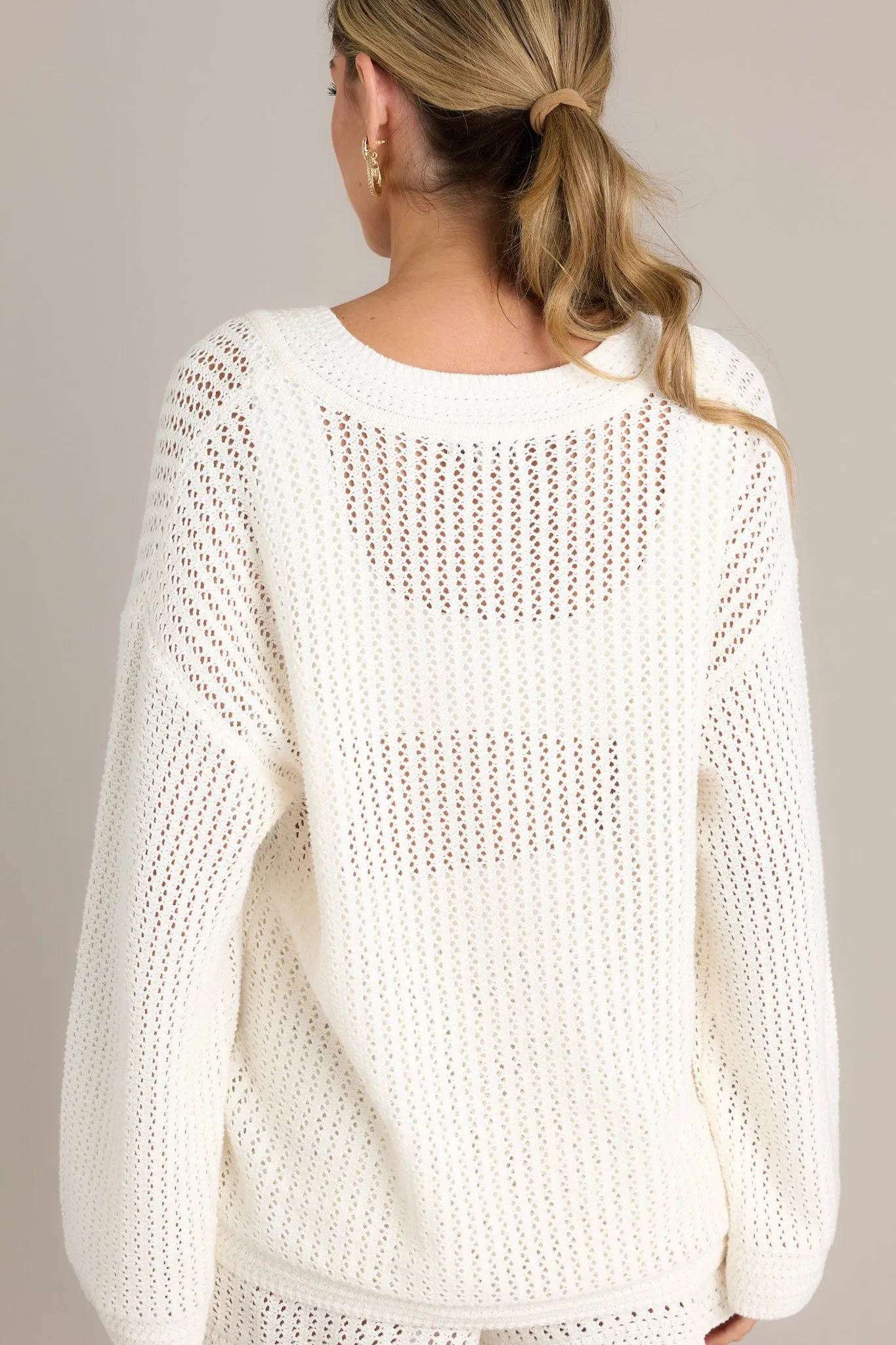 Z Supply Kiami Crochet White Sweater