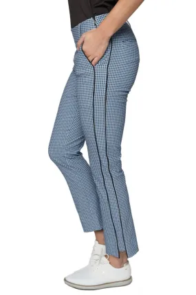 Zoo Blue/Cocoa Checkered Stretch Ankle Pants